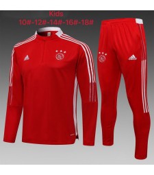 Ajax Kids Red Soccer Tracksuit Football Sportswear 2021-2022