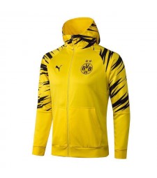 Borussia Dortmund Veste à capuche de football jaune Uniformes de survêtement de football 2021-2022