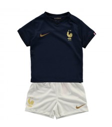 Maillot France Football Kit Football Enfant Uniformes Jeunesse Domicile Coupe du Monde Qatar 2022