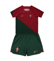 Maillot de football du Portugal Kit de football pour enfants Uniformes de la jeunesse Accueil Coupe du monde Qatar 2022