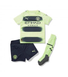 Troisième maillot de football de Manchester City Kit pour enfants Uniformes de football pour jeunes 2022-2023