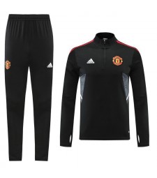 Ensemble de survêtement de football Manchester United Vêtements d'entraînement de football noir pour homme 2022-2023