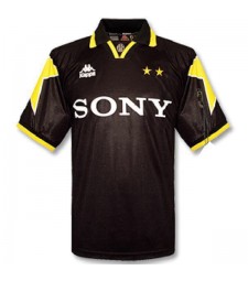 Juventus Away Retro Mens Jersey Football Shirt Black 1995-1996 